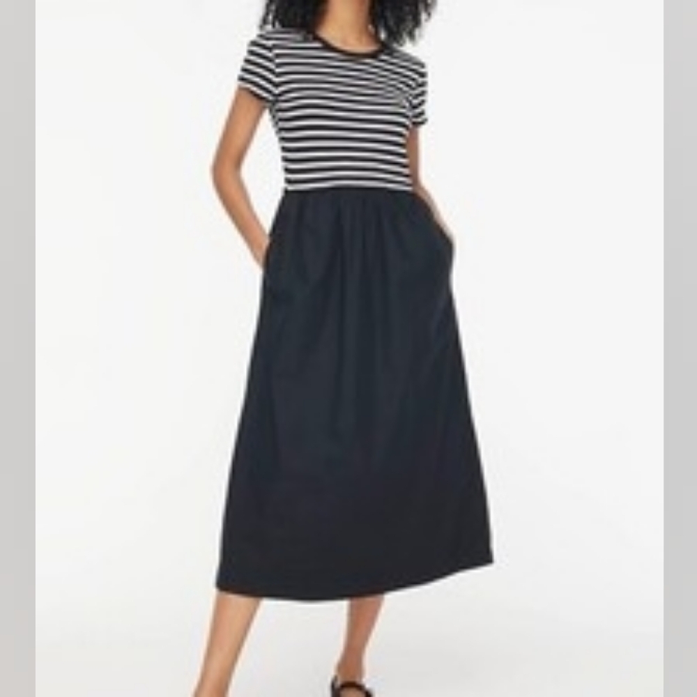 NWT J. Crew Striped Short Sleeve Knit Mixy Dress Size: XXS